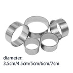 5PCS Round Stainless Steel Biscuit Mold Dumpling Skin Cutting Mold DIY Biscuit Pastry Cake Baking Tools Kitchen Baking Gadget