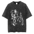 Harajuku Vintage Washed T Shirts Death Note Anime Graphic Printing T Shirt Oversize Cotton Fashion Streetwear Unisex Top Tee