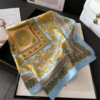 2025 Silk Shawl Print Headscarf Cat Hair Wrap Neckerchief Female Satin Square Scarf For Women Headband Foulard Hijab Bandana