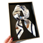 Neckerchief Female Luxury Square Scarf for Women Silk Feeling Shawl Satin Hijab Fashion Wraps Hair Bands Ribbon Headband Bandann