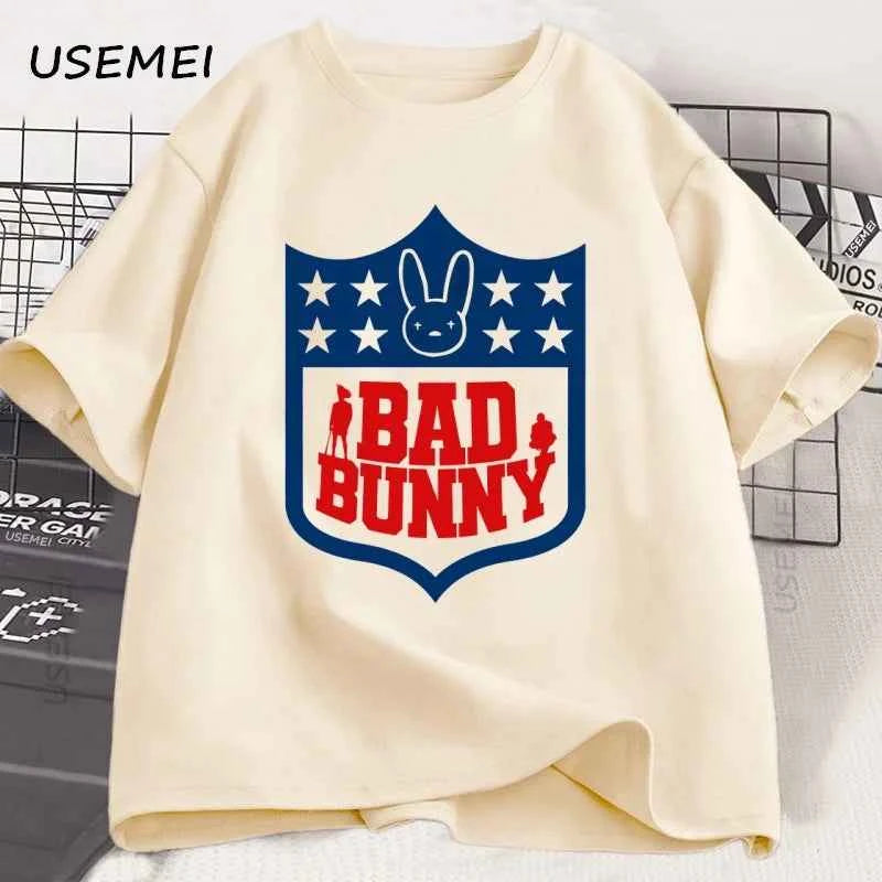 Bad Bunny Football Printed Tshirts Men Women Short Sleeeve Tshirt Printed Graphic T Shirts High Quality T-shirt Men's Clothes