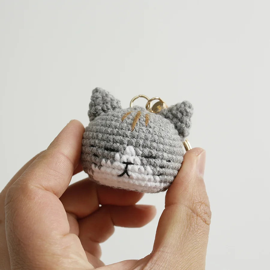 Cute Crochet Kitten Keychain Smiling Cat Bag Charm