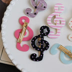 1/2pcs Y2K Style Musical Note Hair Clip Harajuku Hairclips Side Bangs Clip Sweet Girl Hairpin for Women Trendy Hair Accessories