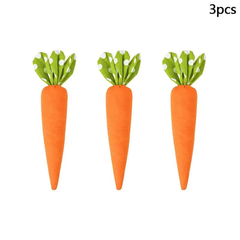 1/5pcs Easter Carrot Ornaments 2026 Spring Easter Party Decoration for Home Kids Birthday Favors Gift Soft Artificial Carrot Toy