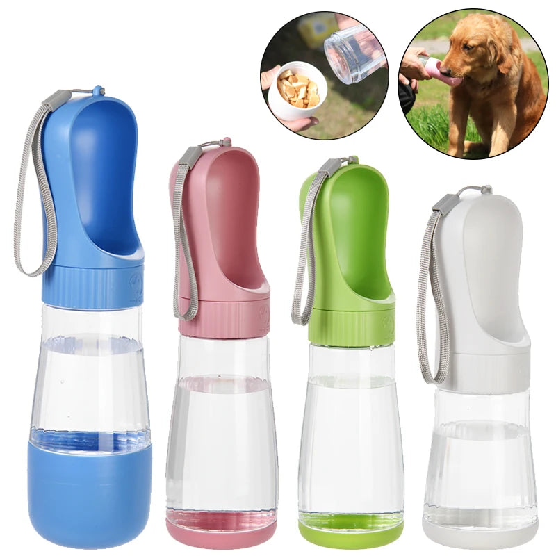 2-in-1 Portable Dog Water Bottle with Food Container for Travel Pets