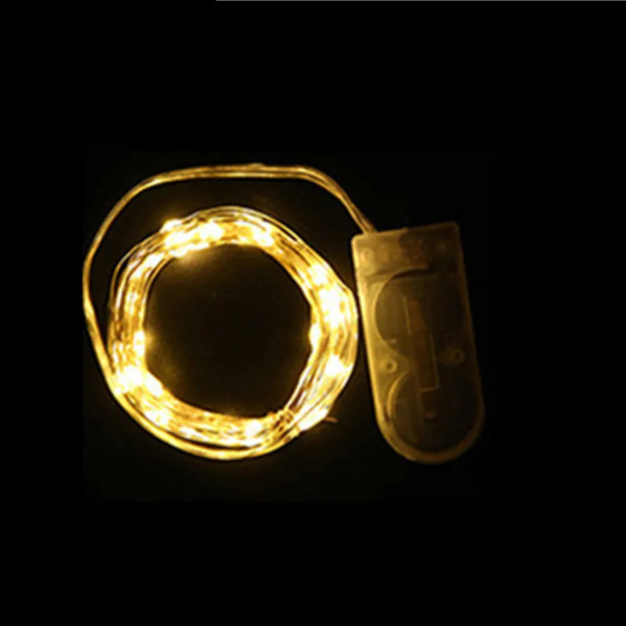 1m 2m 3m 5m Led Copper Wire Fairy Lights  Battery Powered Holiday Lighting Fairy Christmas Tree Garland Wedding Party Decoration