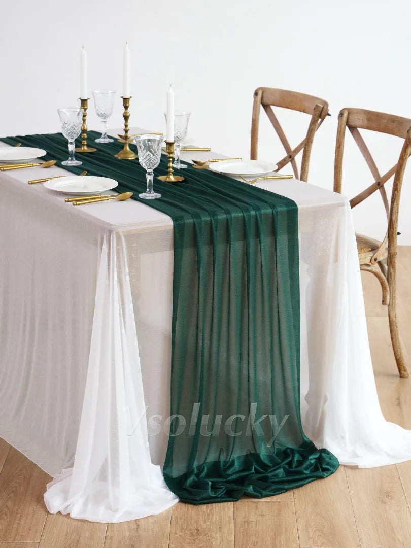 Table Runner Luxury Sheer for Wedding Rustic Boho Party Bridal Shower Birthday Christmas Decorations