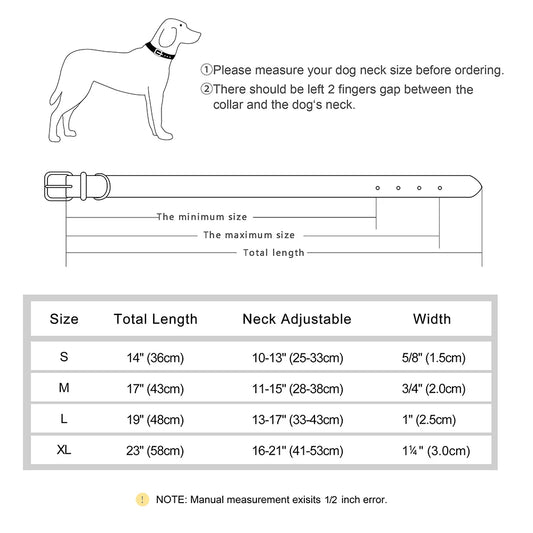 Durable Dog Collar Leather Dogs Collars Soft Padded Pet Pitbull Necklace Adjustable For Small Medium Large Dogs Pug Pet Products - WTN Essentials 