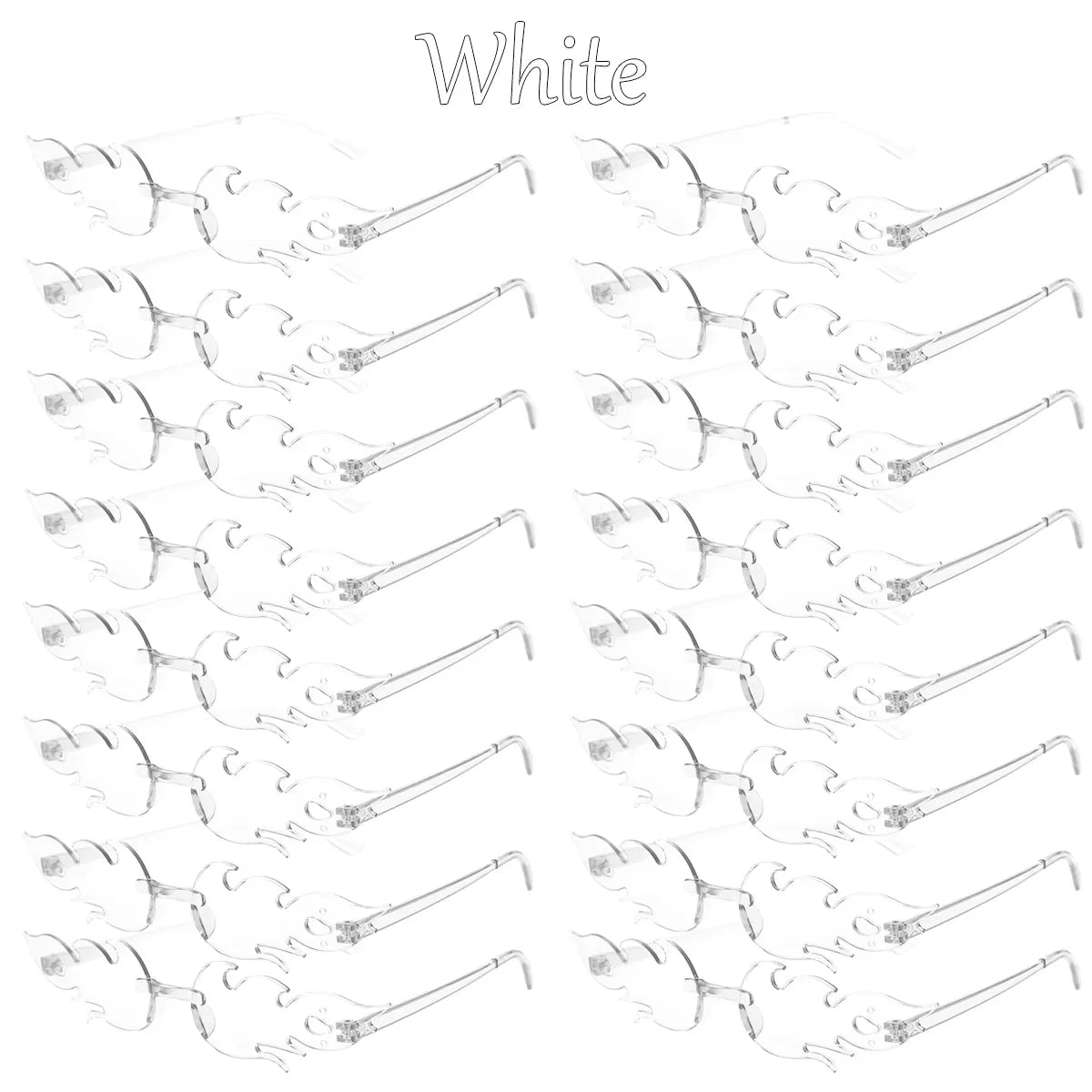 12-120Pcs Fire Flame Sunglasses Rimless Fire Sunglasses Candy Color Party Sunglasses Wedding Funny Sunglasses for Guest