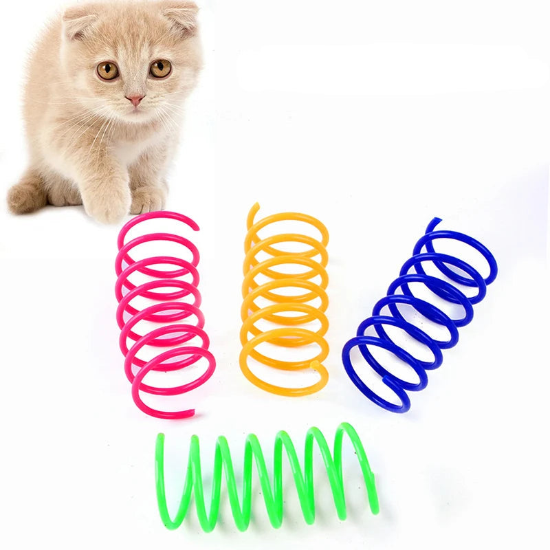 Kitten Cat Toys Wide Durable Heavy Gauge Cat Spring Toy Colorful Springs Cat Pet Toy Coil Spiral Springs 4/8/16/20pcs - WTN Essentials 