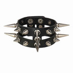 Punk Bracelets PU Leather Studded Bracelet Adjustable Goth Cuff Bracelet Gothic Rivet Buckle Wristband for Men Women Emo Jewelry