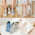 5 Pairs Lot Pack Women Socks Spring Summer Animal Unicorn Cat Fox Ear Cartoon Happy Funny Cute Lovely Cotton Ankle Socks Heart