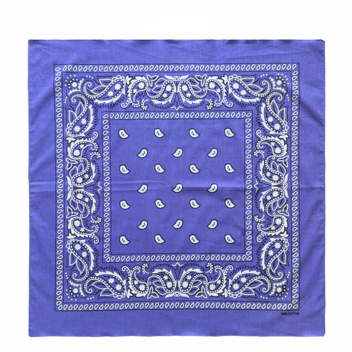 70CM Oversized Hip Hop Amoeba Cashew Cotton Square Bandana Scarf Headband Black Paisley Gifts For Men/Boys/Girls