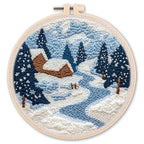 CHENISTORY Diy Punch Needle Embroidery Starter Kits For Beginner Cartoon Cute Animals Poking Embroidery Yarn Painting Arts