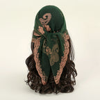 Lace Paisley Embroidery Bandana Square Scarf Elegant Breathable Silk Scarves Women Sunscreen Lightweight Shawl Headband