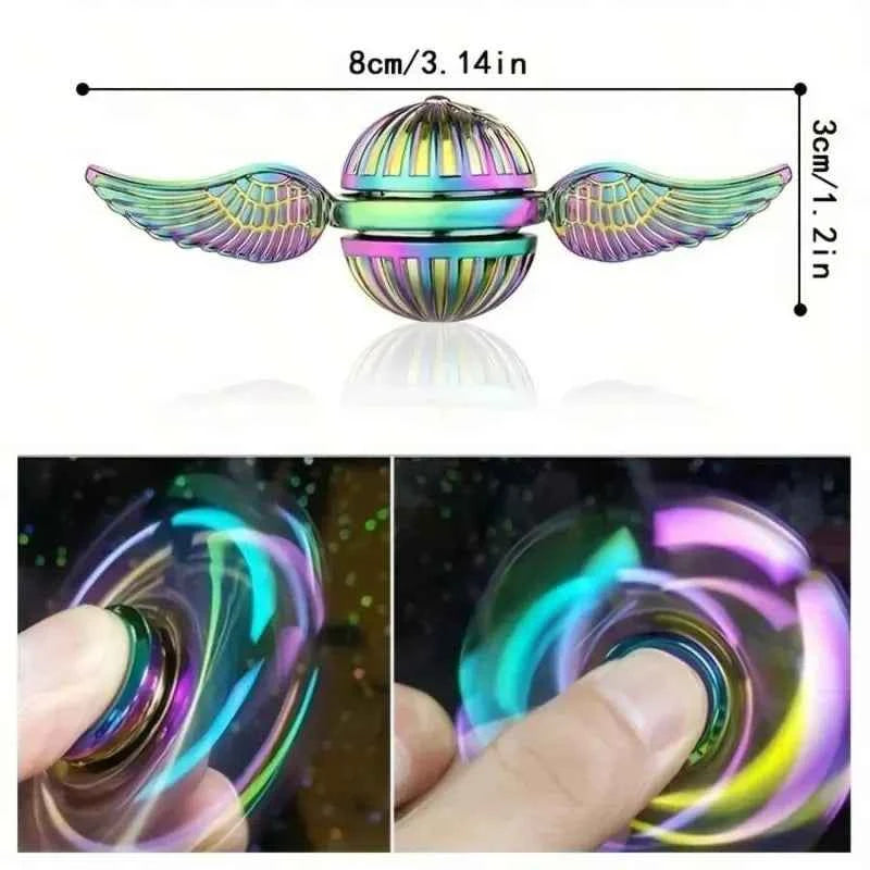 Magic Fidget Spinner with Hypnotic Light Patterns, Stress Relief & Focus Tool for All Ages, Cool Halloween Christmas Gift Idea