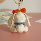 Cute Rabbit Crochet Keychain Handmade Bunny Bag Charm