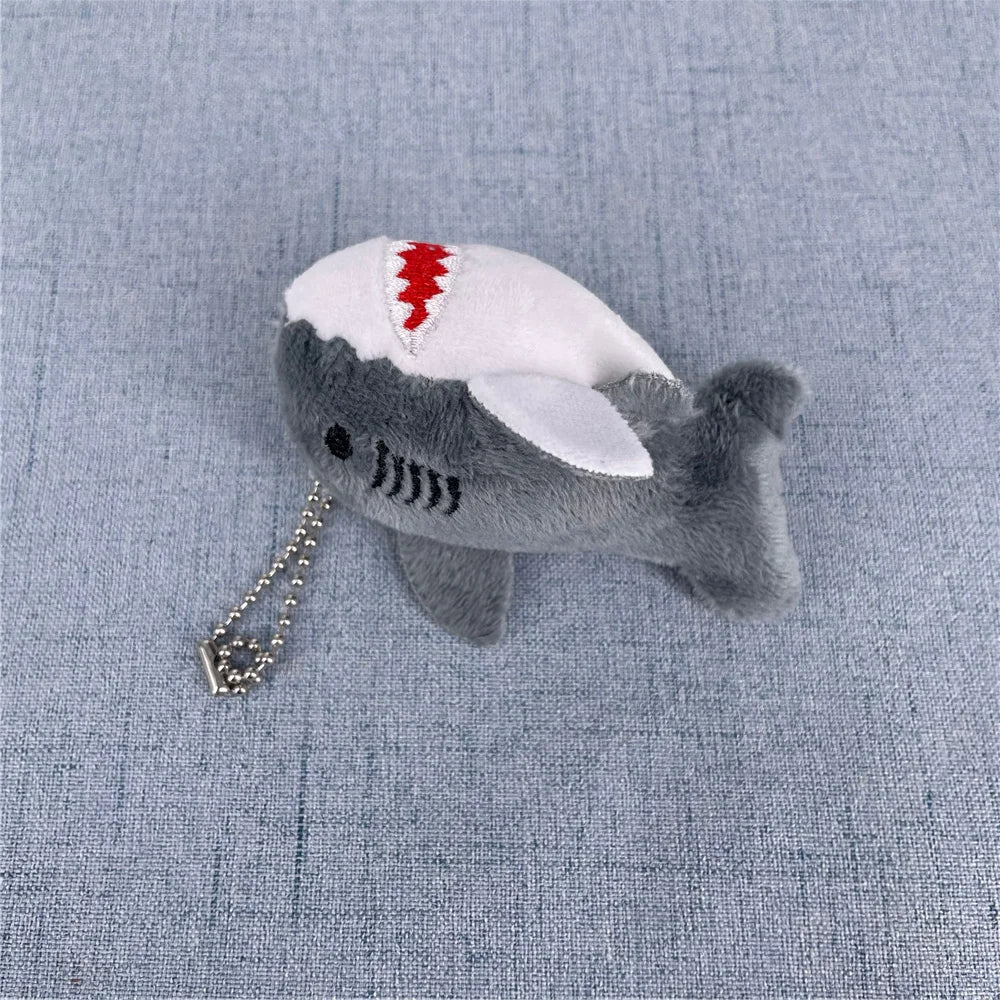 NEW 3Colors , Size 8CM Stuffed Plush Shark Ocean Animal Plush Toy Doll , With Keychain Gift