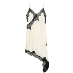 HXAO 2025 Women's Lace Asymmetric Dress Sexy Midi Slip Dress Chic Sleeveless Backless Vestido Luxury Women's Elegant Party Dress