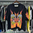 Shinning Bling Diamond Short Sleeve Cropped T-shirt for Men and Women Crew Neck Rhinestone Loose Cotton Summer Tshirts Oversized