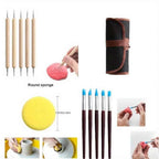 Pottery Clay Sculpture Carving Kit Pen Soft Silicone Handmade Pottery Polymer Clay DIY Cutter Clay Sculpting Tools