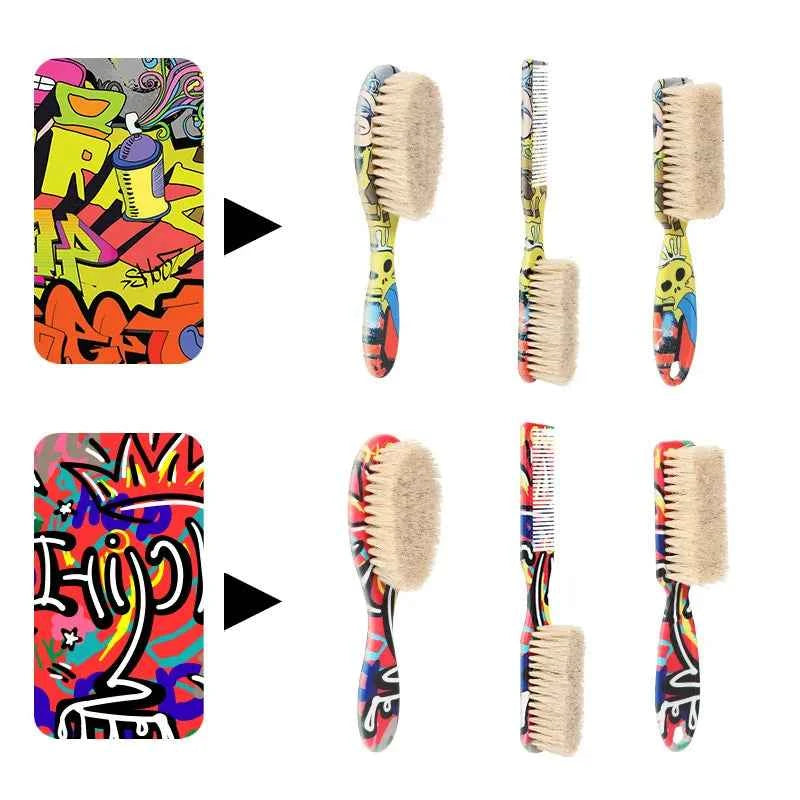 New Professional Barber Hair Cleaning Brush Men Horse Hair Bristle Beard Brush Hairdressing Neck Duster Broken Hair Remove Tools
