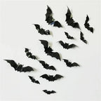 Halloween 3D Black Bat Wall Stickers – Removable Spooky Wall Decor