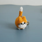 Cute Crochet Kitten Keychain Smiling Cat Bag Charm