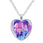 KPop Demon Hunters Heart Necklace - Rumi Zoey Mira Anime Film Alloy Jewelry Pendant for Fans Gifts