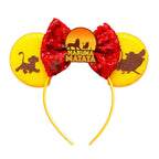 Mouse Ears Headband Cartoon Sequin Bows Headband Birthday Party Christmas Halloween Princess Cosplay Costume For Women Adult