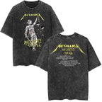 Metallica Rock Band's Vintage Washed Short Sleeved Round Neck Y2k Tshirt Men Clothing New in Top & Tees Mens T-Shirt Camisetas