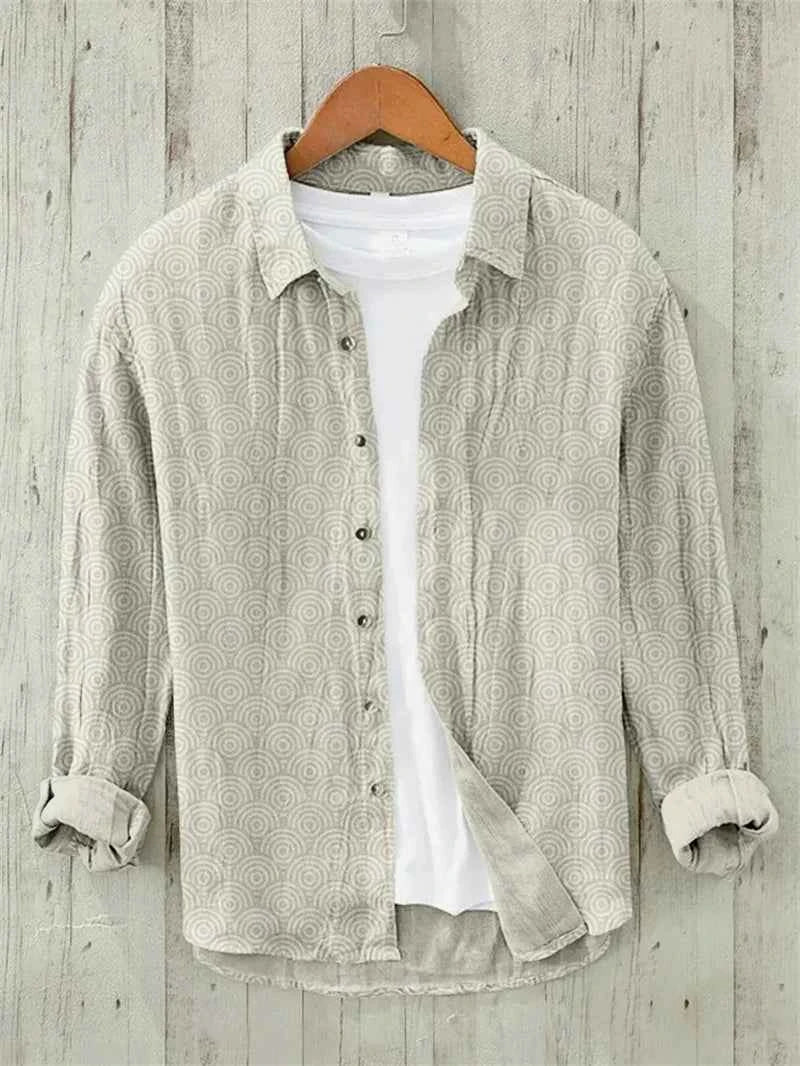 Men's Long Sleeve Shirt 3D Sun Printed Hawaiian Casual Shirt Button Short Sleeve Beach Holiday Top