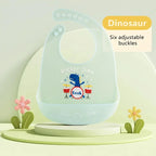 Waterproof Baby Bibs Baby Stuff Cute Cartoon Animal Printed Kids Bib Girl Boy Adjustable Soft Silicone Bib Baby Feeding Stuff