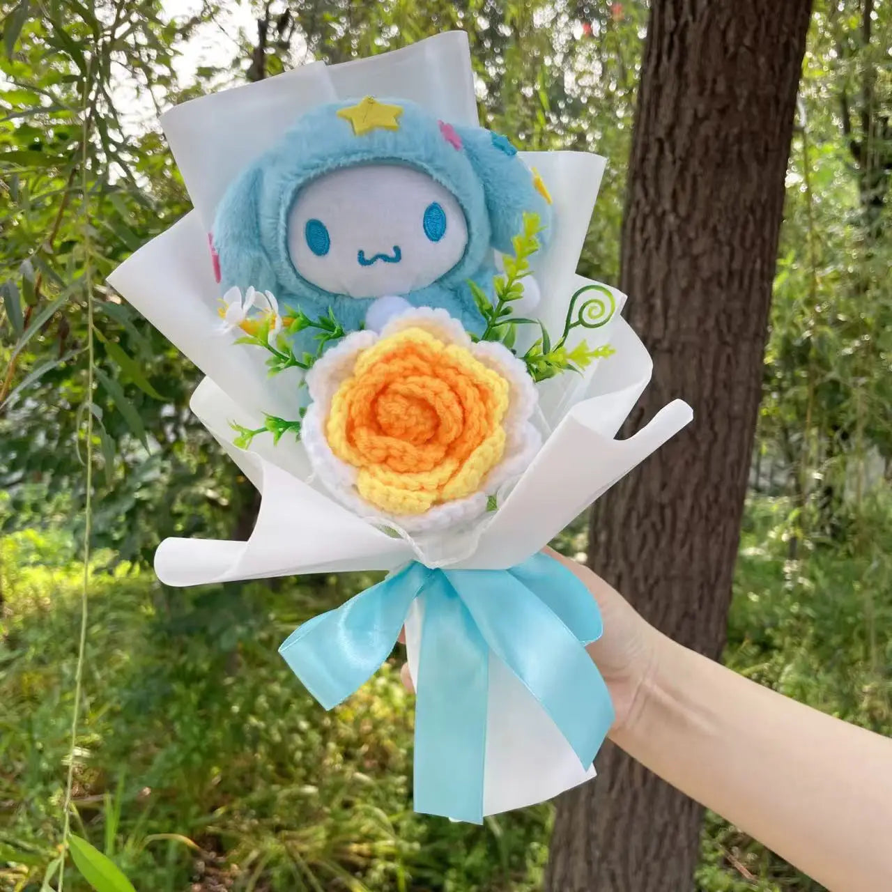 Cartoon My Melody Kuromi Cinnamoroll Kt Cat Plush Doll Creative Flower Bouquet Valentine Christmas Graduation Birthday Gift