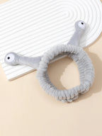 Cute Animal Ears Headbands with Fluffy Ball Soft Coral Fleece Elastic Hair Band For Women Washing Face Makeup Cosmetic