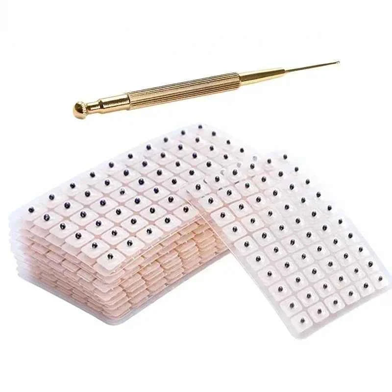 Facial Reflexology Massage Tool Retractable Acupuncture Pen Double Headed Spring Ear Care Tool Point Probe Pen Massager for Face
