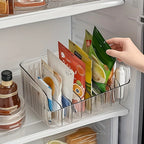 1pc Clear Plastic Seasoning Storage Box with Adjustable Divider | Versatile Kitchen Organizer for Spices, Snacks and Small Items