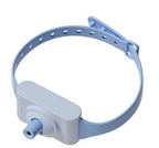 Medical device with a blue strap on a white background
