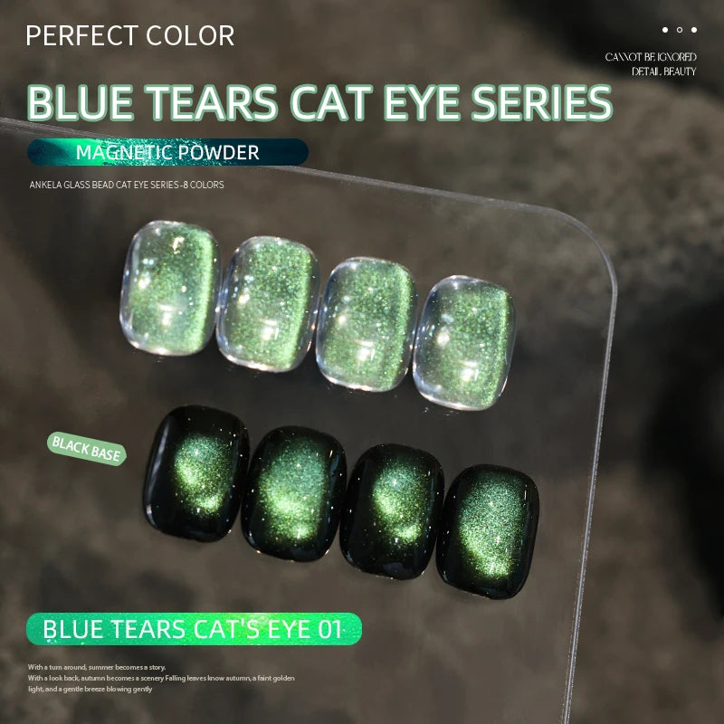 PERFECT COLOR Blue Tears Cat Eye Magnetic Gel Polish, 3g, UV LED Cure, Soak Off Gel Nail Polish, Blue Shimmer Effect