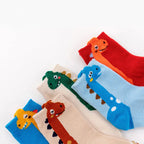 5 Pairs Kids Socks Cartoon Dinosaur Pattern Comfortable Children Socks For Boys And Girls