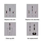 1-100Pcs/Set Retro Metal Fountain Pen Replaceable Ink Elegant Gift for Writing Stationery Office School Supplies