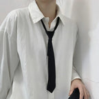 Unisex Ties Retro Silky Narrow Neck Tie Slim Smooth Women's Bow Tie Korean Style Simple Elegant All-match Trendy Students Tie