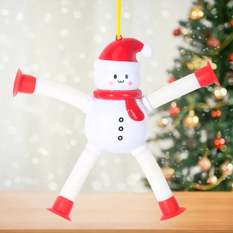 1/4pcs Santa Claus toys Retractable decompression toys Santa Claus/Snowman/Elk/Gingerbread  Perfect for Christmas Decoration