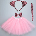 Animals  Children  Headband Tutu Skirt Tail Bow Kids  Girl Party Props Elephant Tiger Fox     Halloween Costume Cosplay