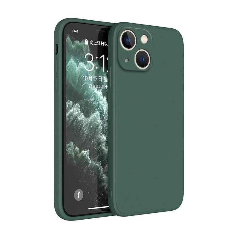 Square Square Liquid Silicone Phone Case for iPhone 14 Plus 11 12 13 14 Pro Max 12 13 mini Luxury Camera Protective Cover