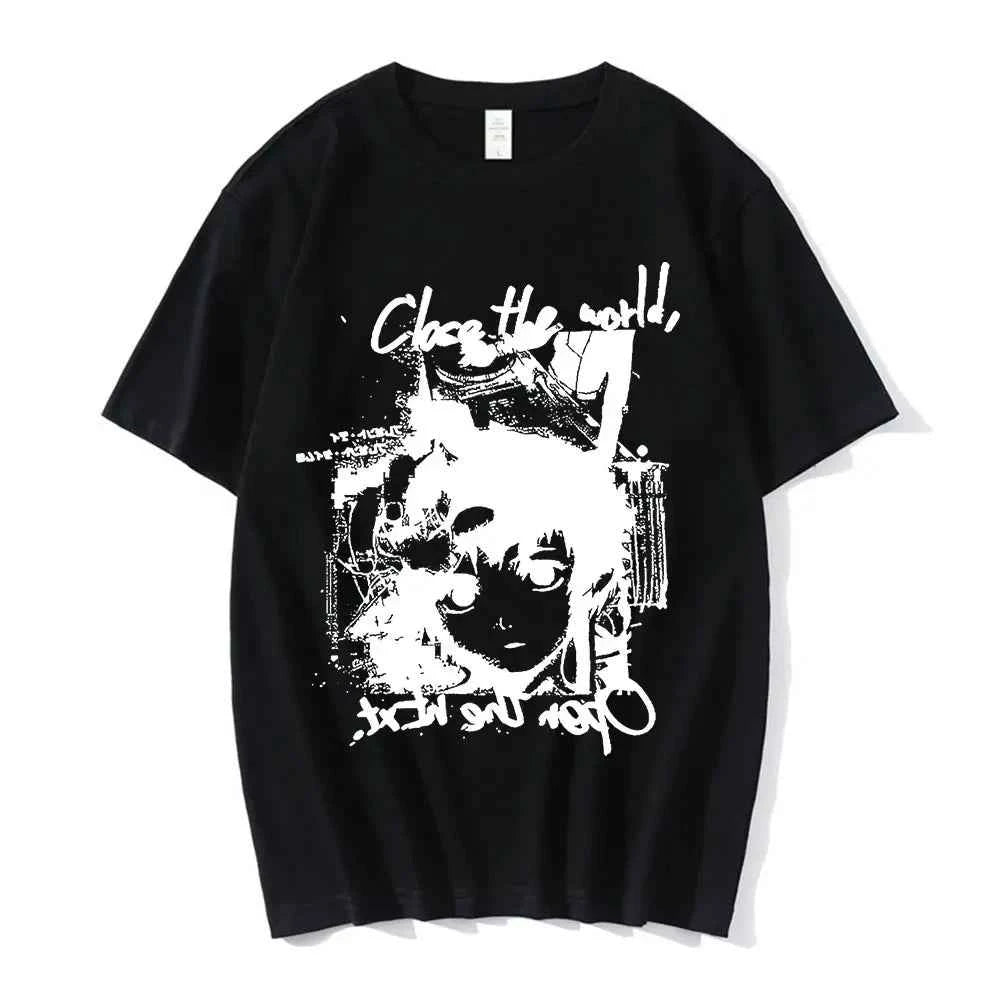 Anime Serial Experiments Lain T-Shirt Men Women Graphic T Shirts Unisex Iwakura Manga Girl Sci Fi Short Sleeve Tee Tops 62463