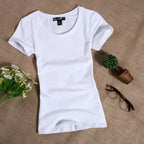 MRMT 2026 Women's T Shirt Casual Women Short Sleeved Slim Solid Color Simple Pure Tees Womens T-Shirt For Female Women T Shirts