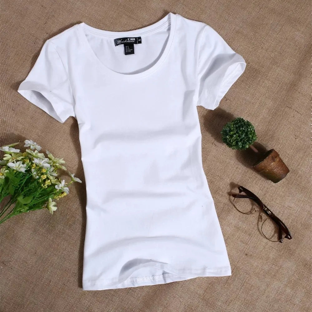 MRMT 2026 Women's T Shirt Casual Women Short Sleeved Slim Solid Color Simple Pure Tees Womens T-Shirt For Female Women T Shirts