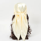 Luxury Brand Silk Scarf Women Satin Solid color Hijab Scarves Muslim Pareo Bandana Female Shawl Wrap Headband Foulard 90*90cm