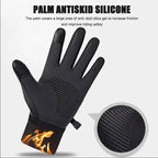 Black Winter Warm Full Fingers Waterproof Cycling Outdoor Sports Running Motorcycle Ski Touch Screen Fleece Gloves Snow Gloves